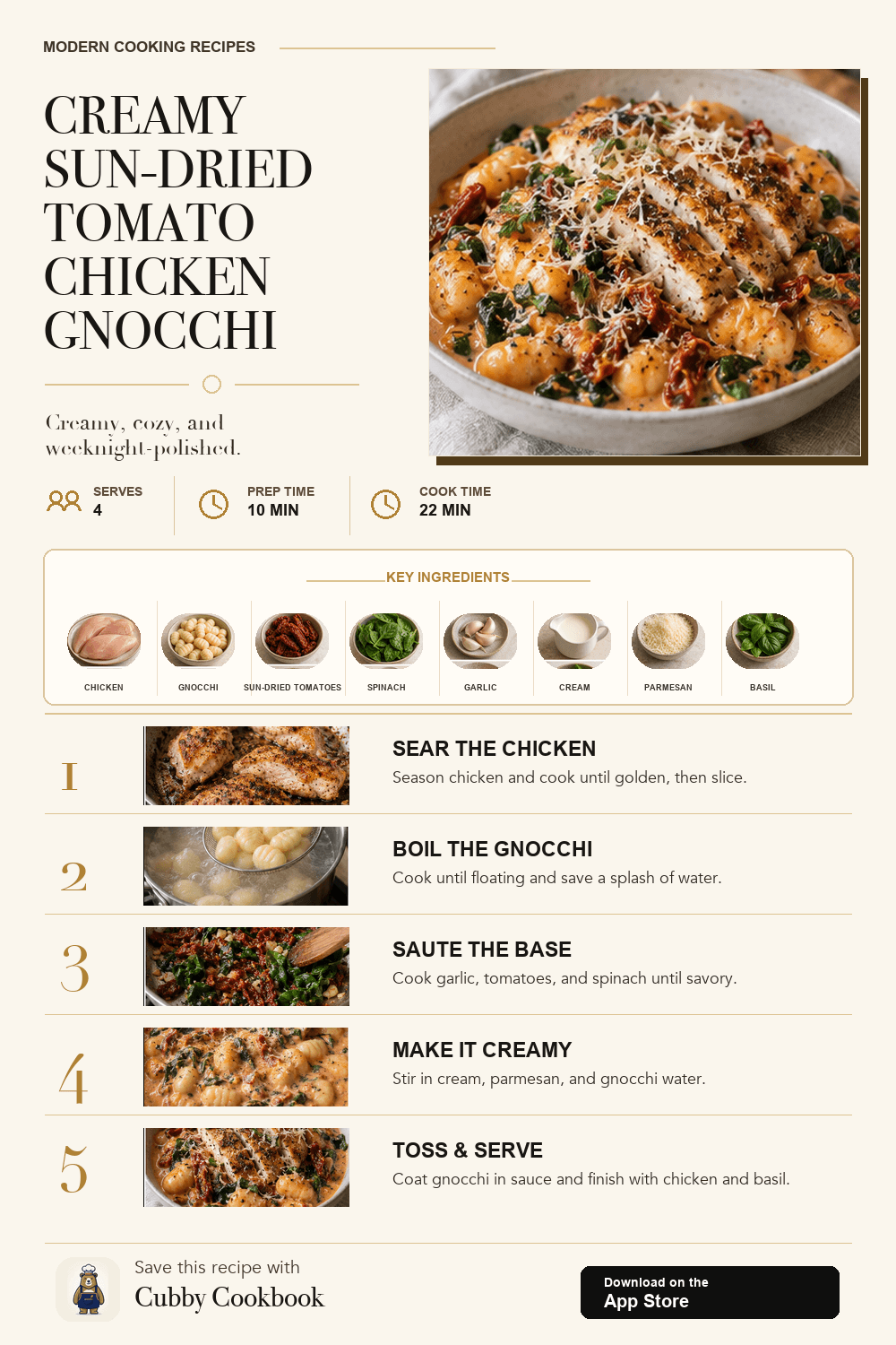 Creamy Sun-Dried Tomato Chicken Gnocchi