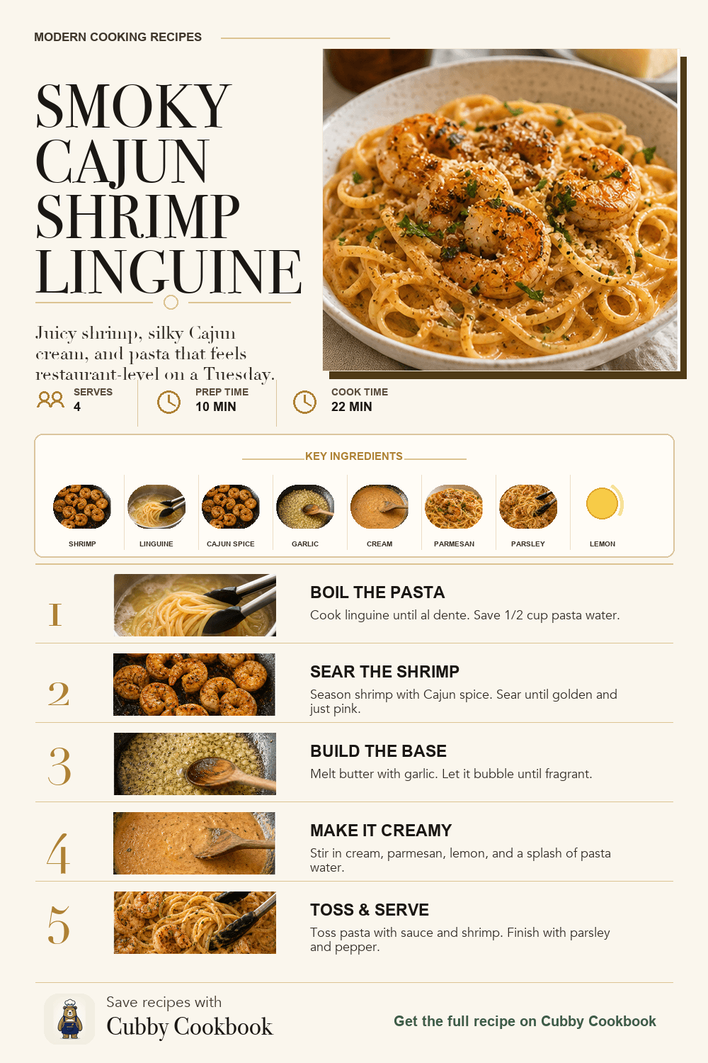 Smoky Cajun Shrimp Linguine