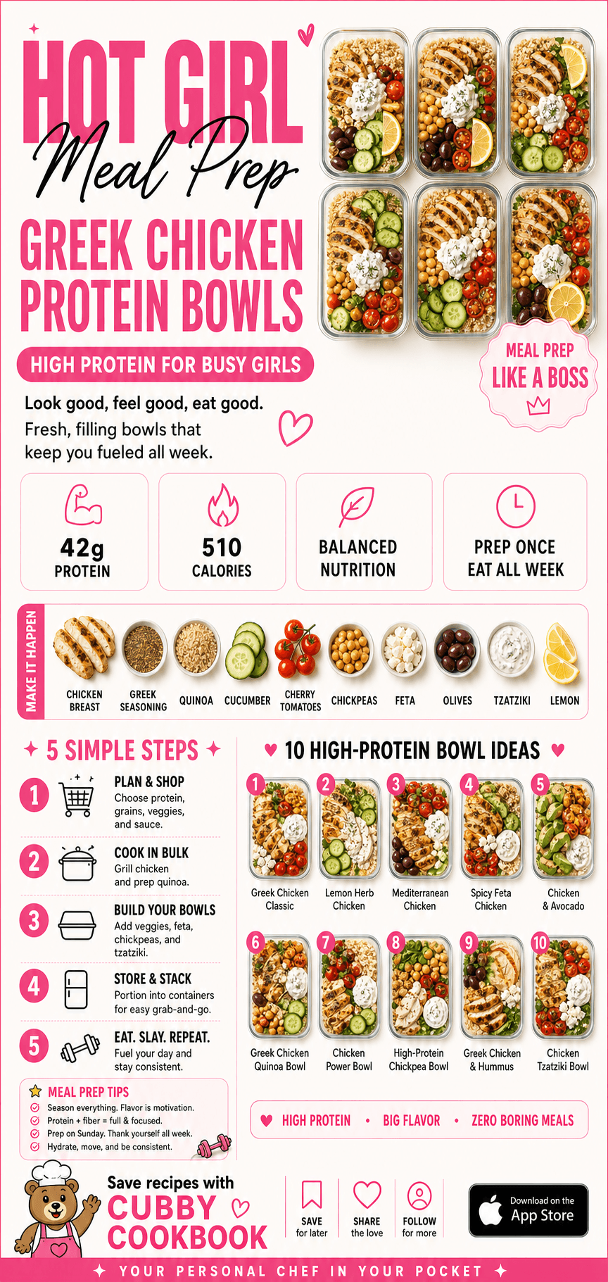 Greek Chicken Protein Bowls