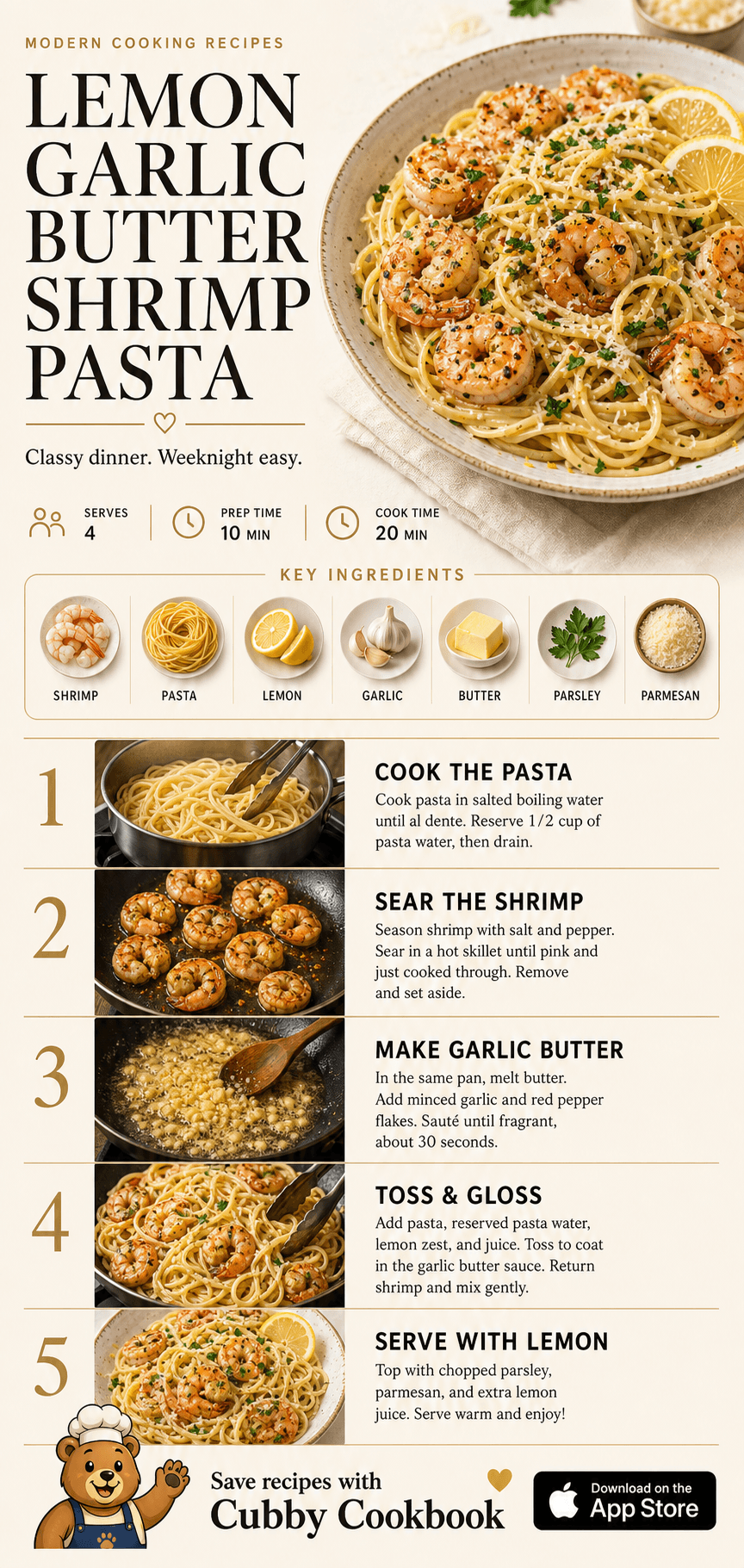Lemon Garlic Butter Shrimp Pasta